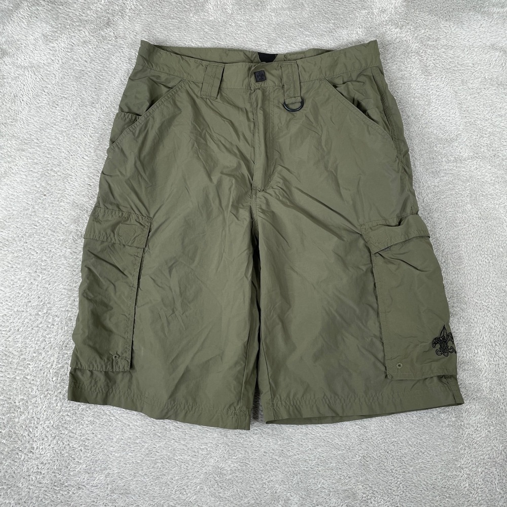 Boy Scouts of America Cargo Shorts Adult Small Green Centennial Uniform Supplex